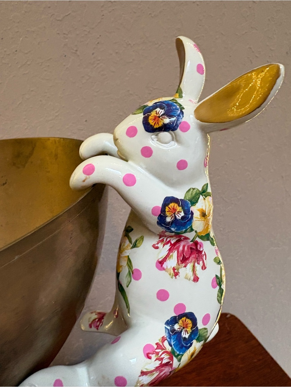 MacKenzie-Childs Floral Planter Bunny - Picture 2 of 8